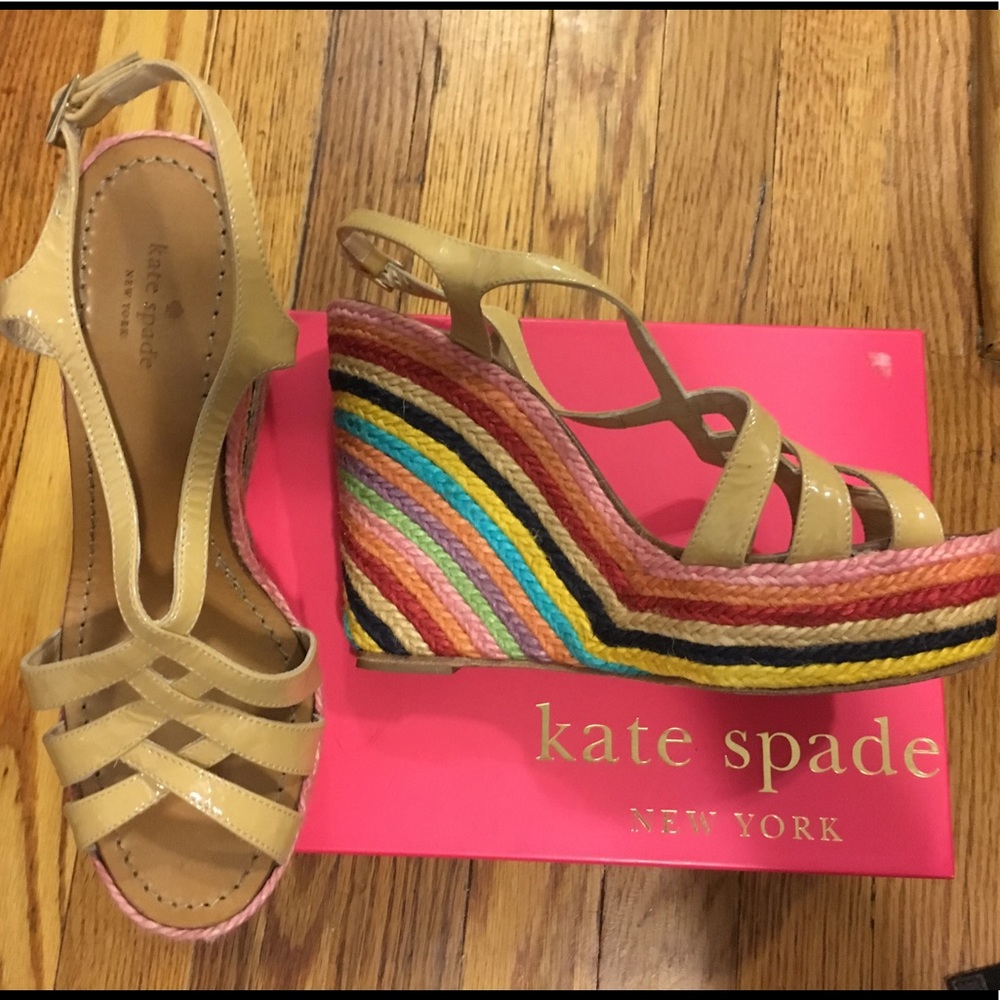 EUC Kate Spade Lindsay Wedges (Rainbow)